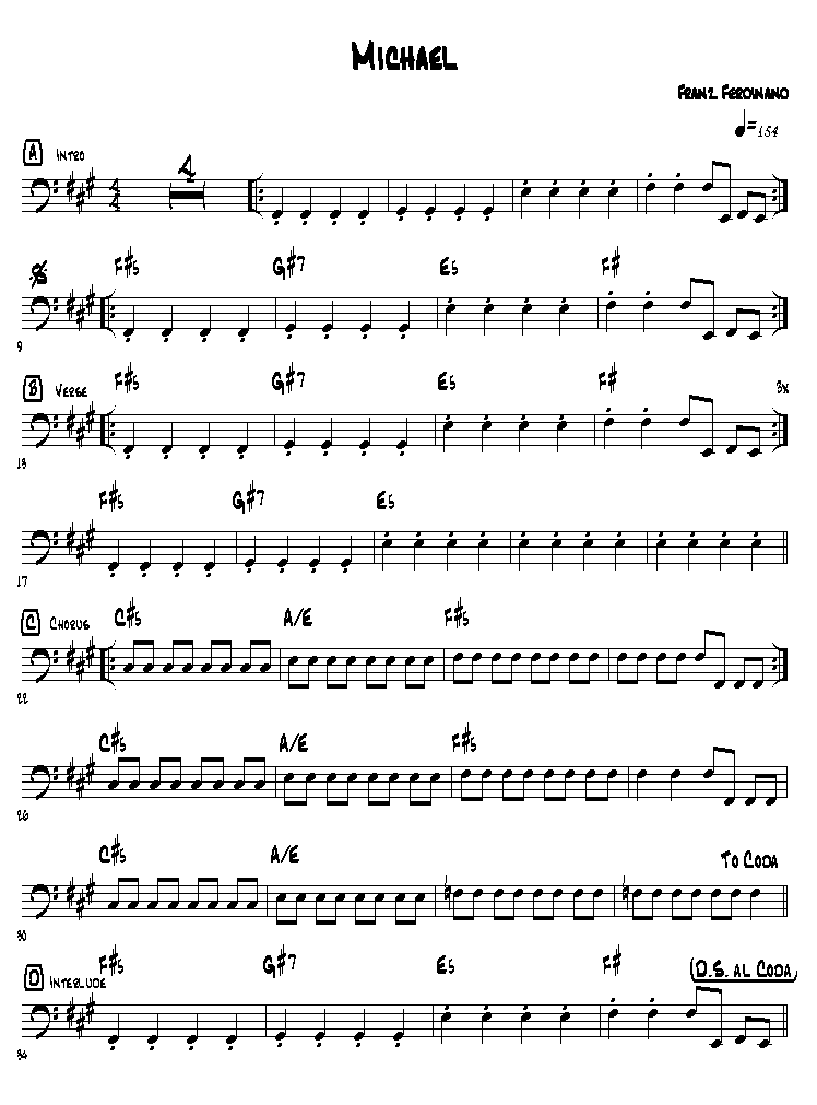 Franz Ferdinand - Michael (Noten) 1