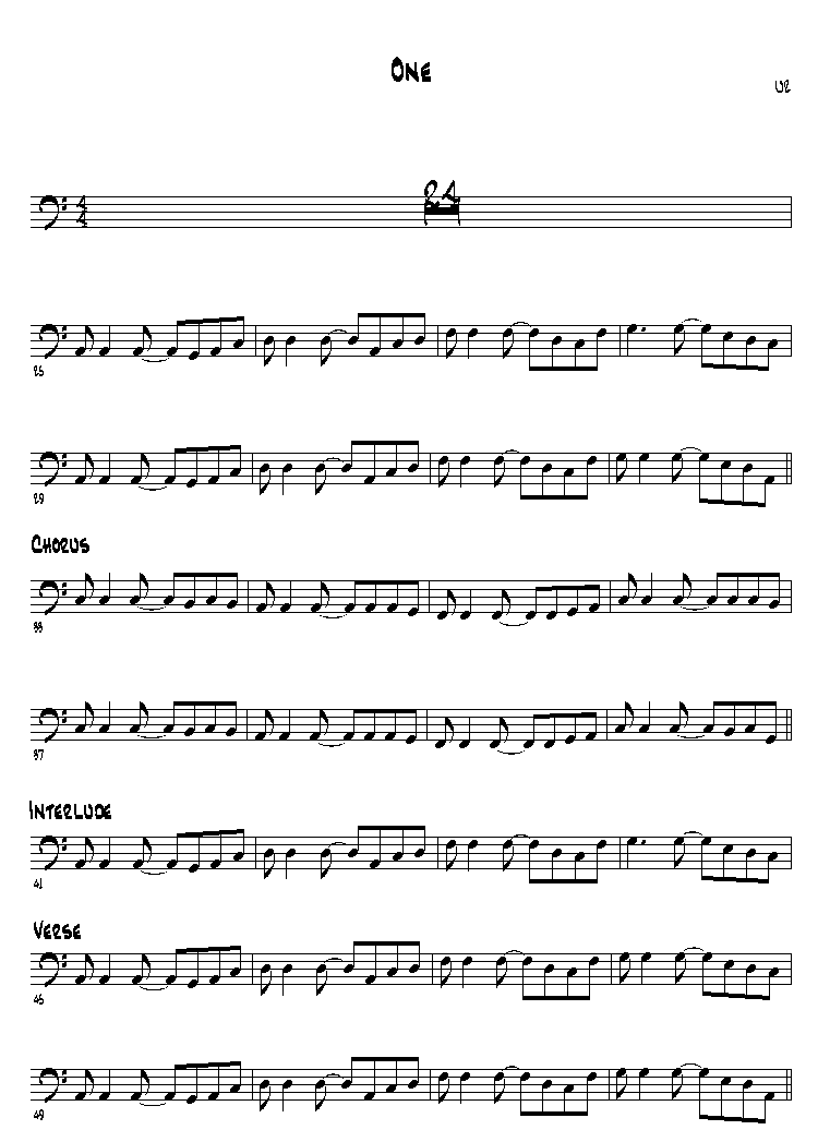 U2 - One (Seite 1)